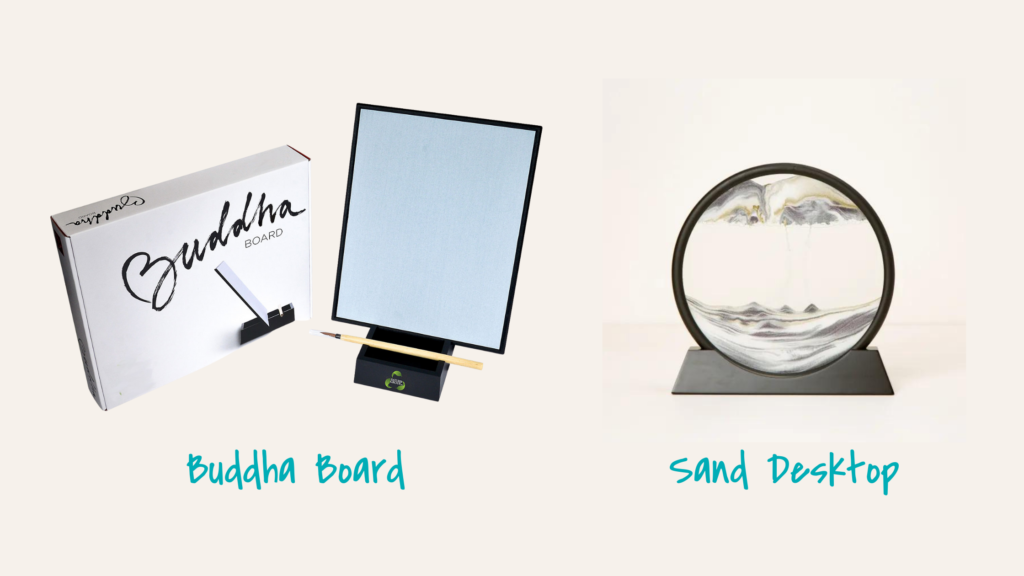 Creative gifts to encourage the habit of daydreaming: budda board and sand desktop.